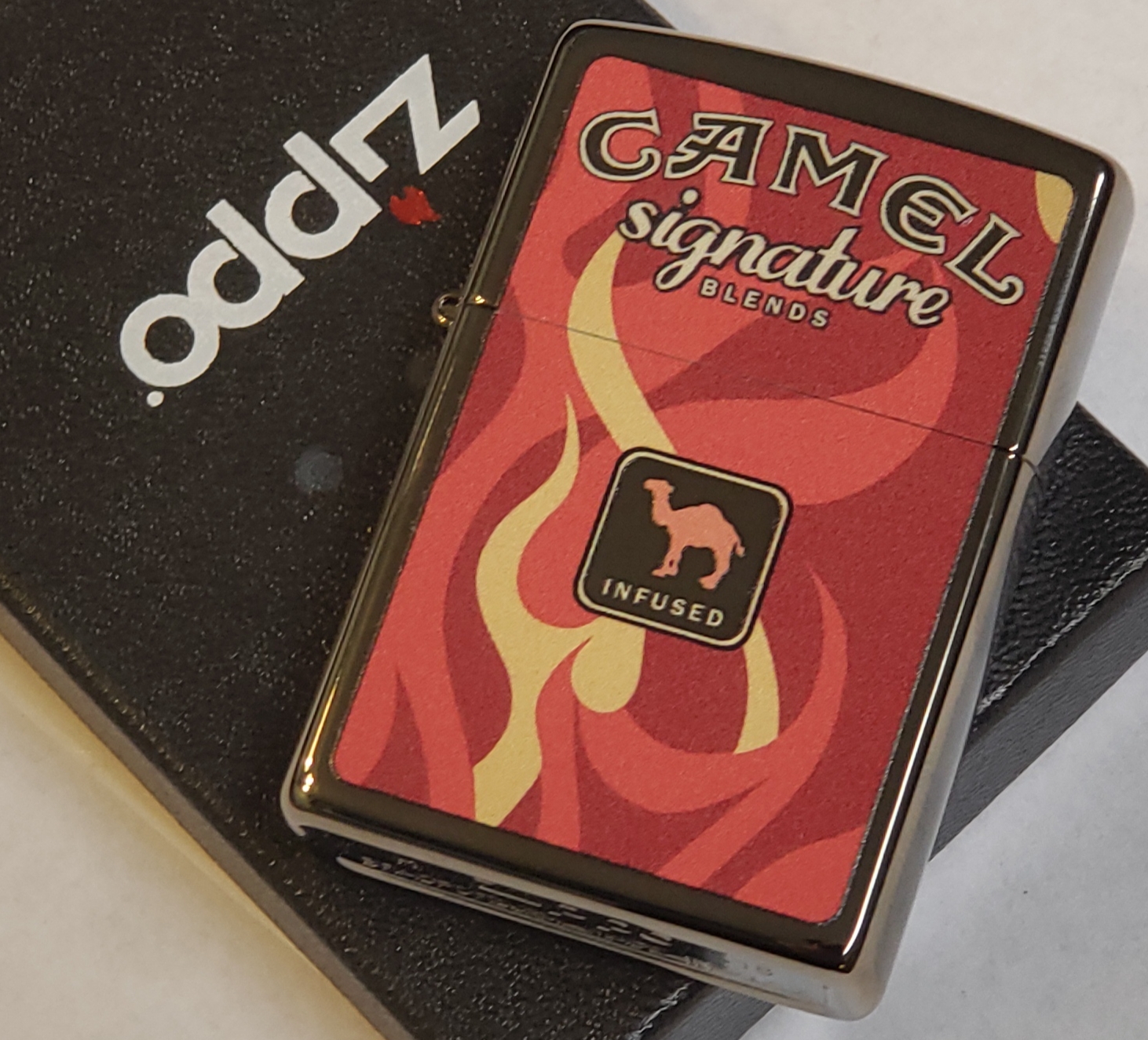 Zippo Camel Infused FIRE CZ # 1100 On Rare Black HP Chrome Case Only 50 ...