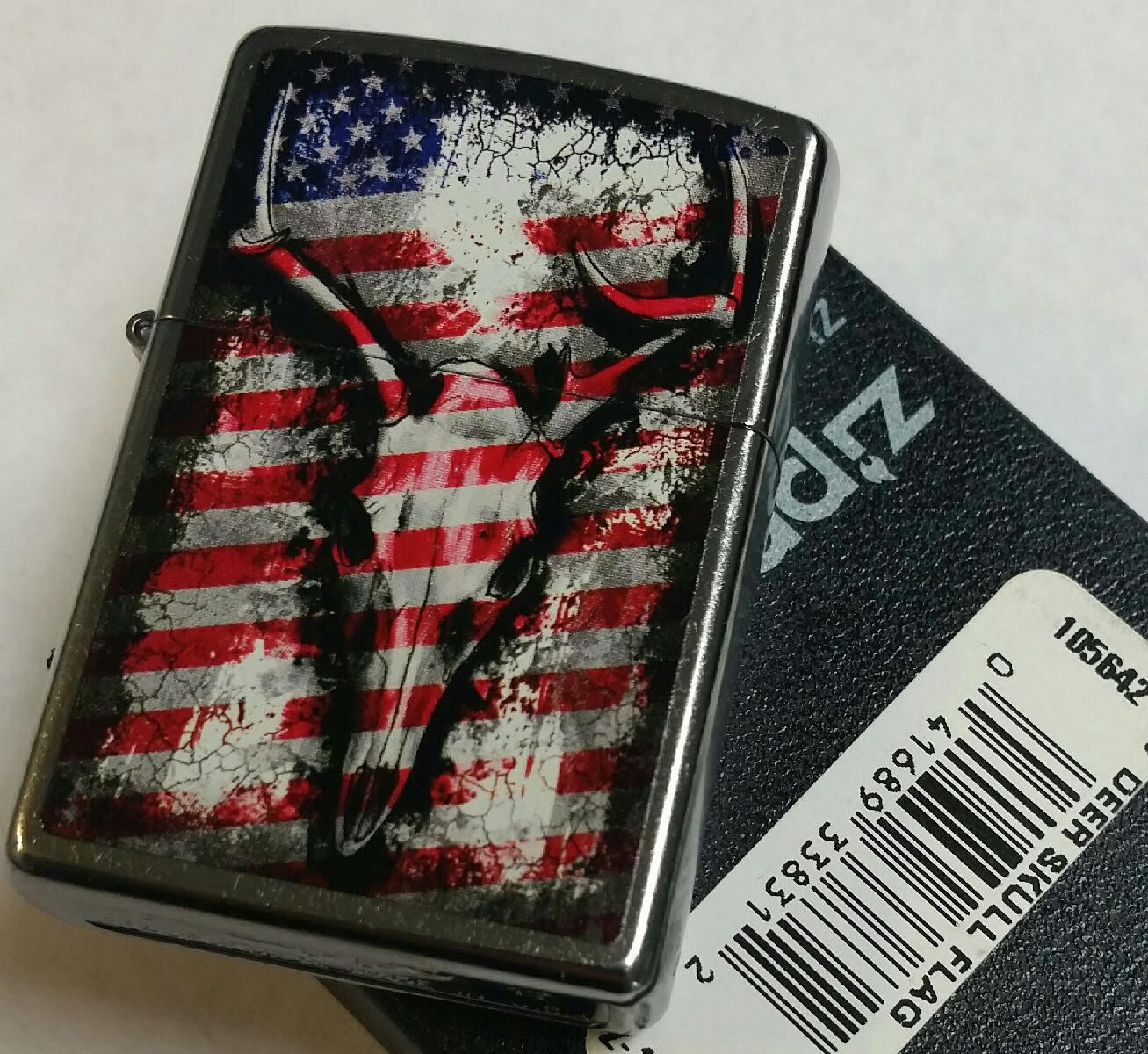 Zippo lighter Deer Skull Flag Limited Edition New In Box Stars and