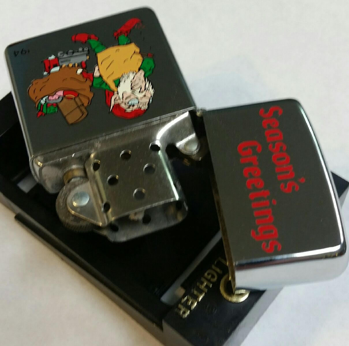 Zippo Lighter Christmas SEASON'S GREETINGS ELF LIGHTER 1994 MNT