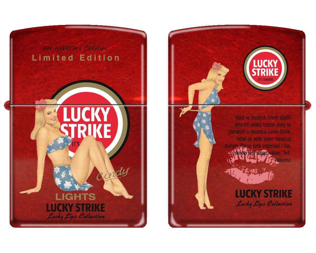 Zippo Lucky Strike Pin Up Girls LIMITED EDITION Red Lucky Lips
