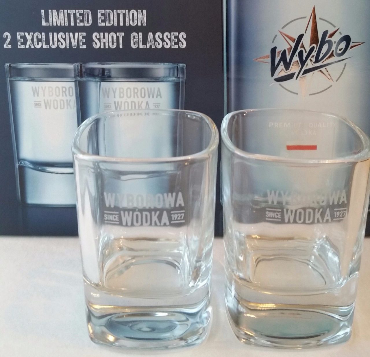 VODKA. WODKA WYBOROWA SET OF 2 ROCKS GLASS HEAVY GLASS BOTTOM NEW vodka ...