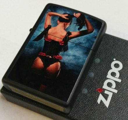 Zippo Sexy Women Corset Black Matte Sexy Pin Up Girl RARE NEW Jack Rabbit S Vintage