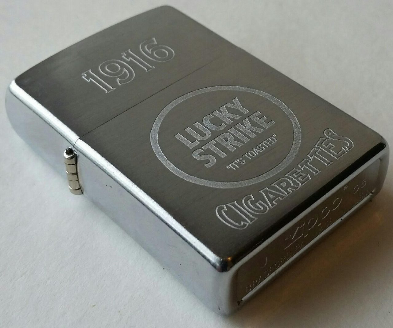 Zippo Lucky Strike lighter 1916 New in Box Rare Chrome Vintage Limited ...