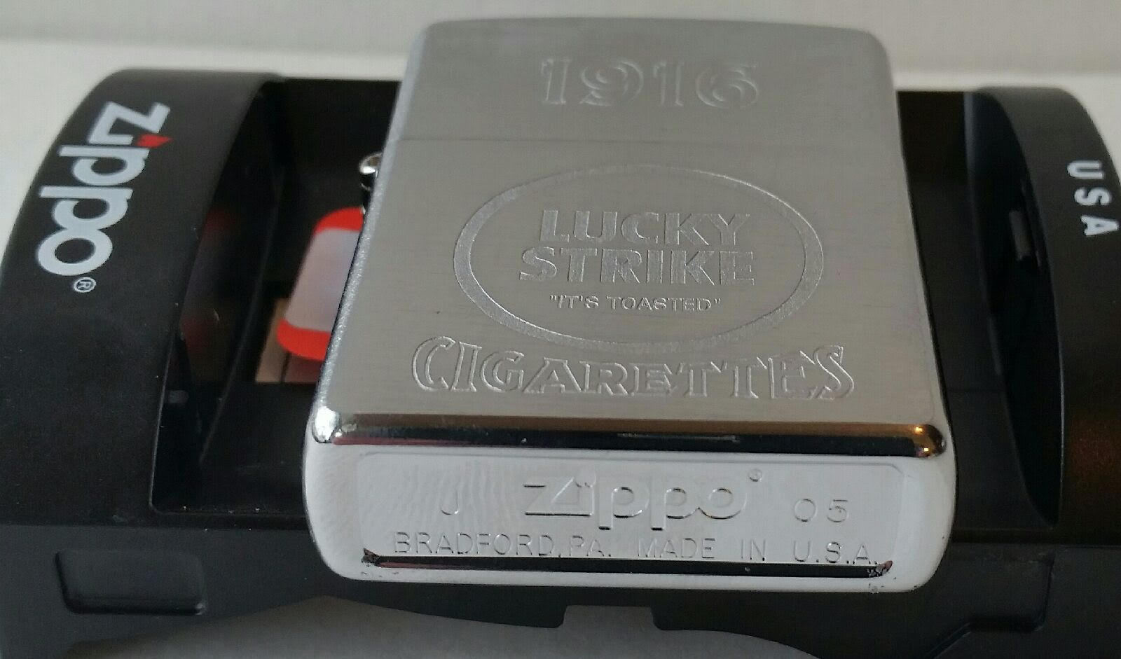 Zippo Lucky Strike lighter 1916 New in Box Rare Chrome Vintage 